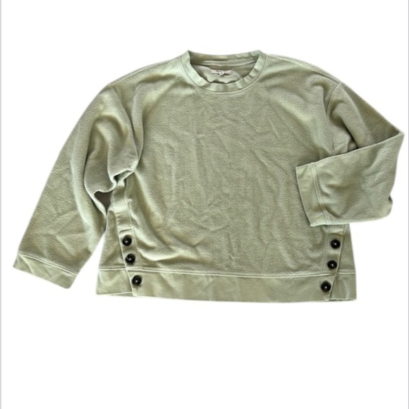 Madewell Tops - Madewell (RE)Sourced side button relaxed sweatshirt size Medium faded seagrass